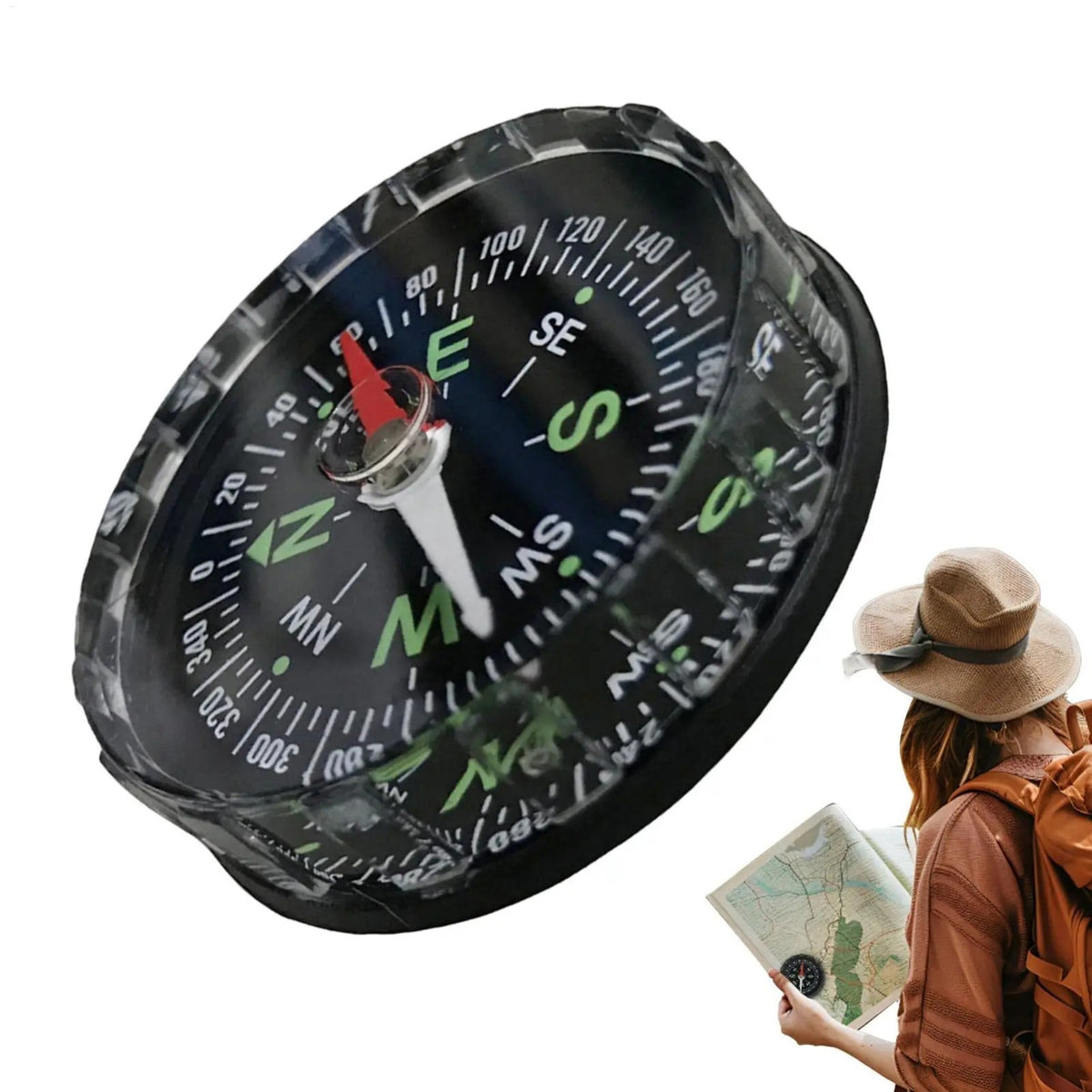 Waterproof Hiking Compass - Portable Survival Navigation Tool