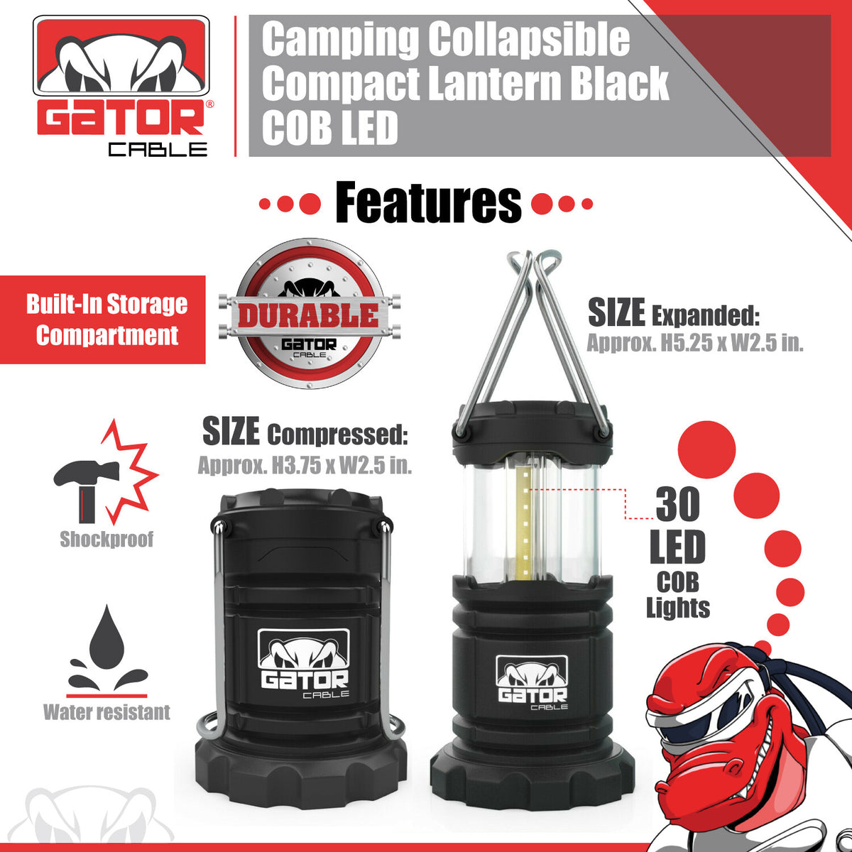 Portable Camping LED Lantern Set 2 Pack Bright Hurricane Light Battery Powered