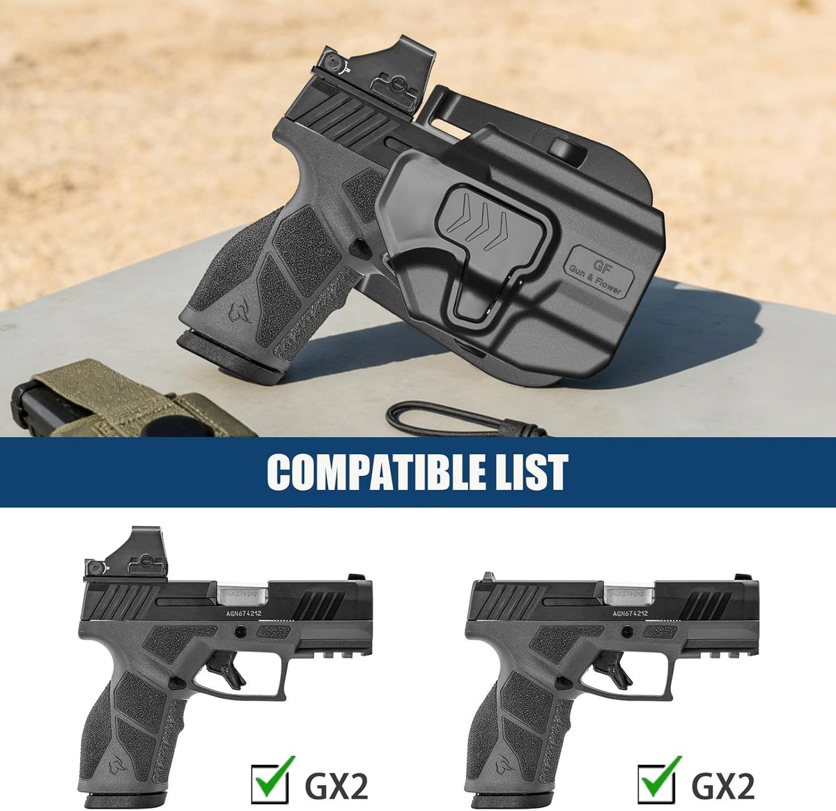 OWB Holster for Taurus GX2 - Level II Retention, RDS Ready, Outside Waistband