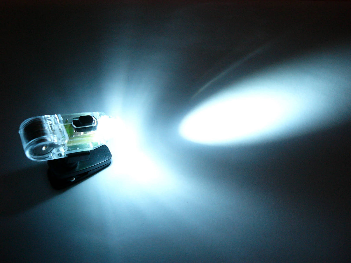 Clip On White LED Light with Swivel Mount - Batteries Included
