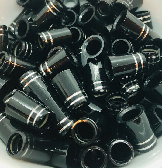 Golf Iron Ferrules Black with Double Silver Ring - Multiple Sizes