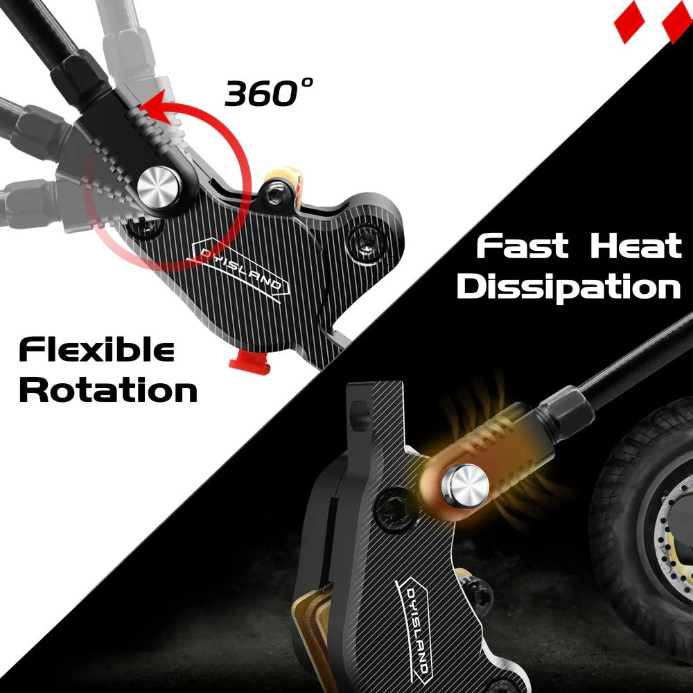 Hydraulic Disc Brake Set for Electric Scooters - 2-Pin Power-Off Kit, Left-Right