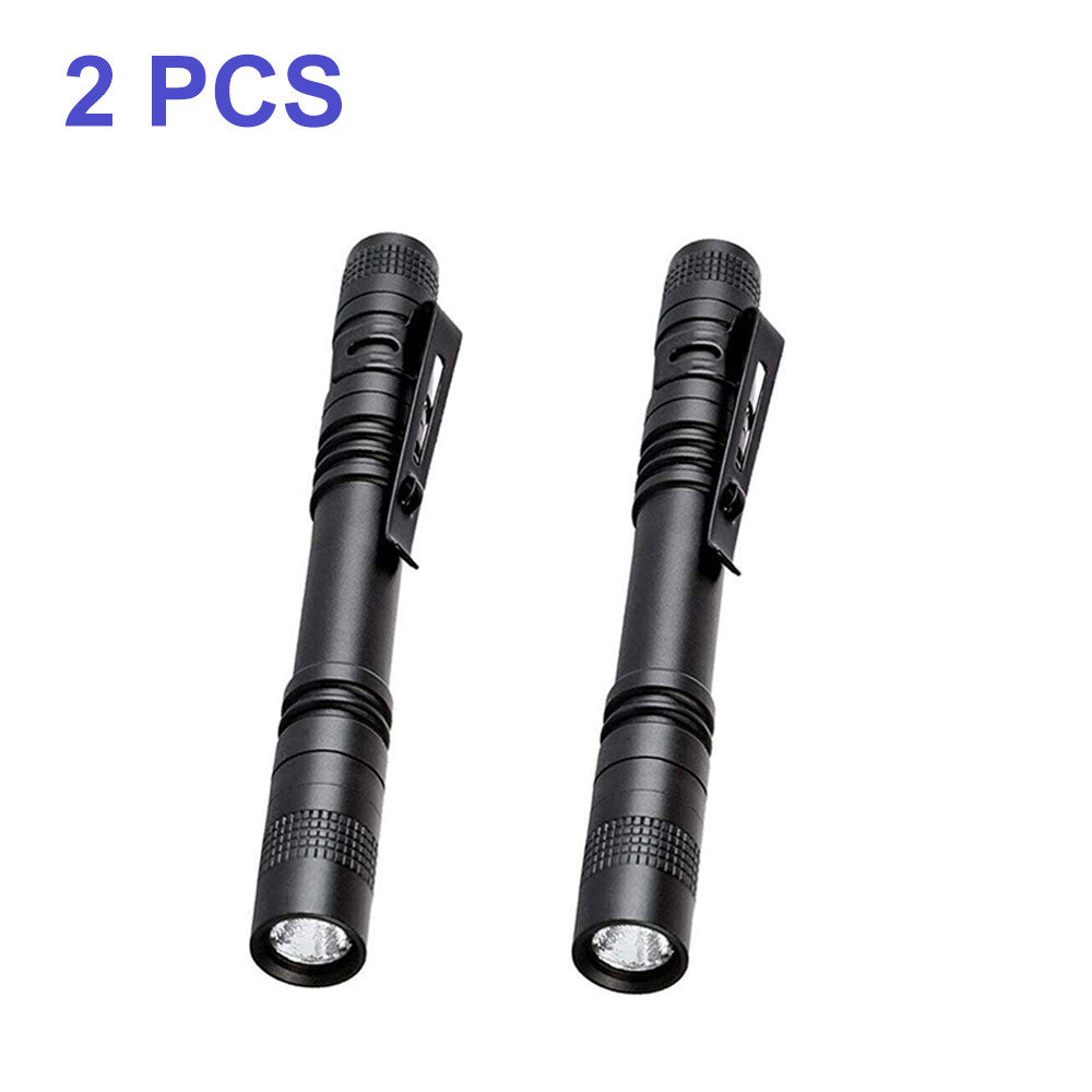 LED Penlight Flashlight Clip Mini Portable Torch for Outdoor Camping
