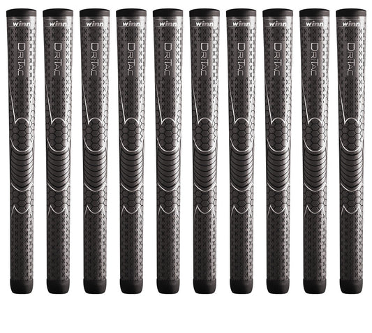 Oversize Tennis Grip Set - Dri-Tac Comfort Shock Absorption Gray 10 Pack