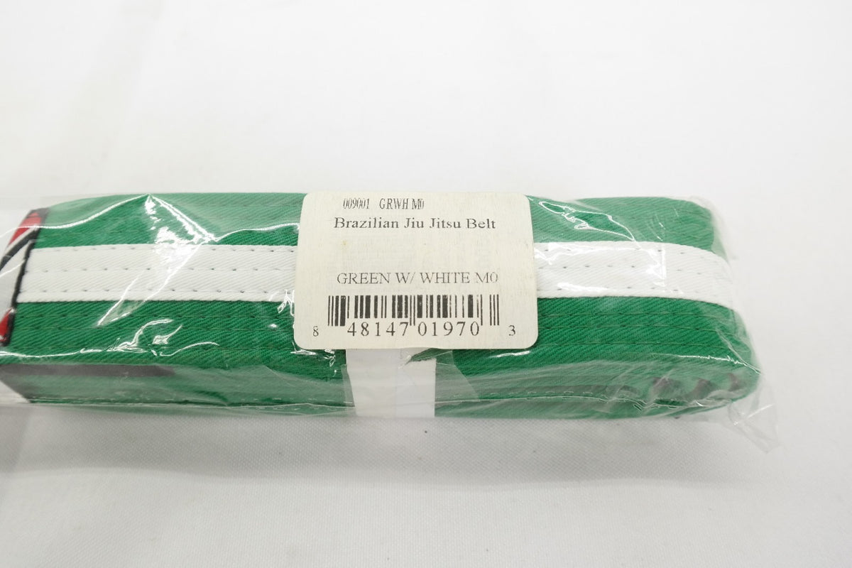 Martial Arts Belt for Brazilian Jiu Jitsu Green & White Belt Set
