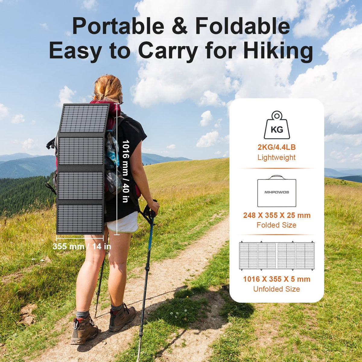 60W Foldable Solar Panel Charger with USB Ports for Camping Hiking RV