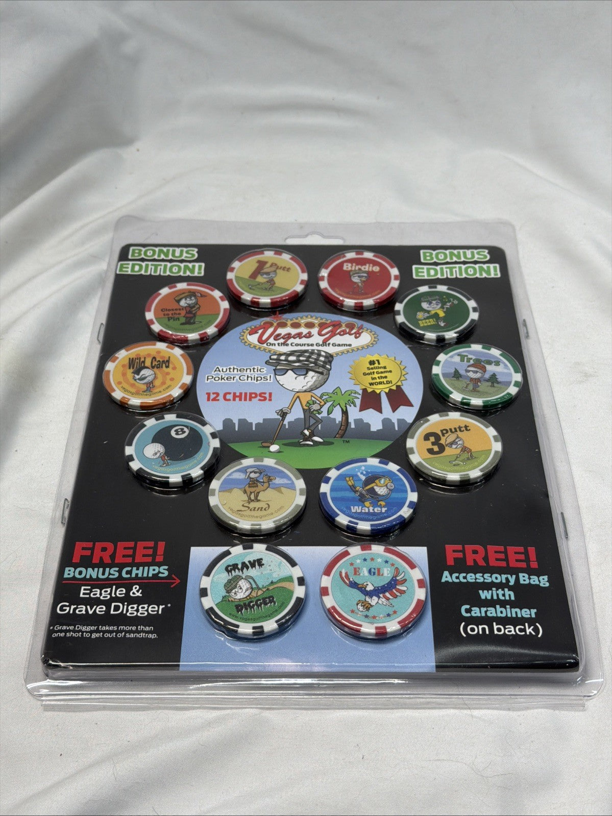 Poker Chip Set 12 Chips Eagle Grave Digger Bonus Edition for Card Games