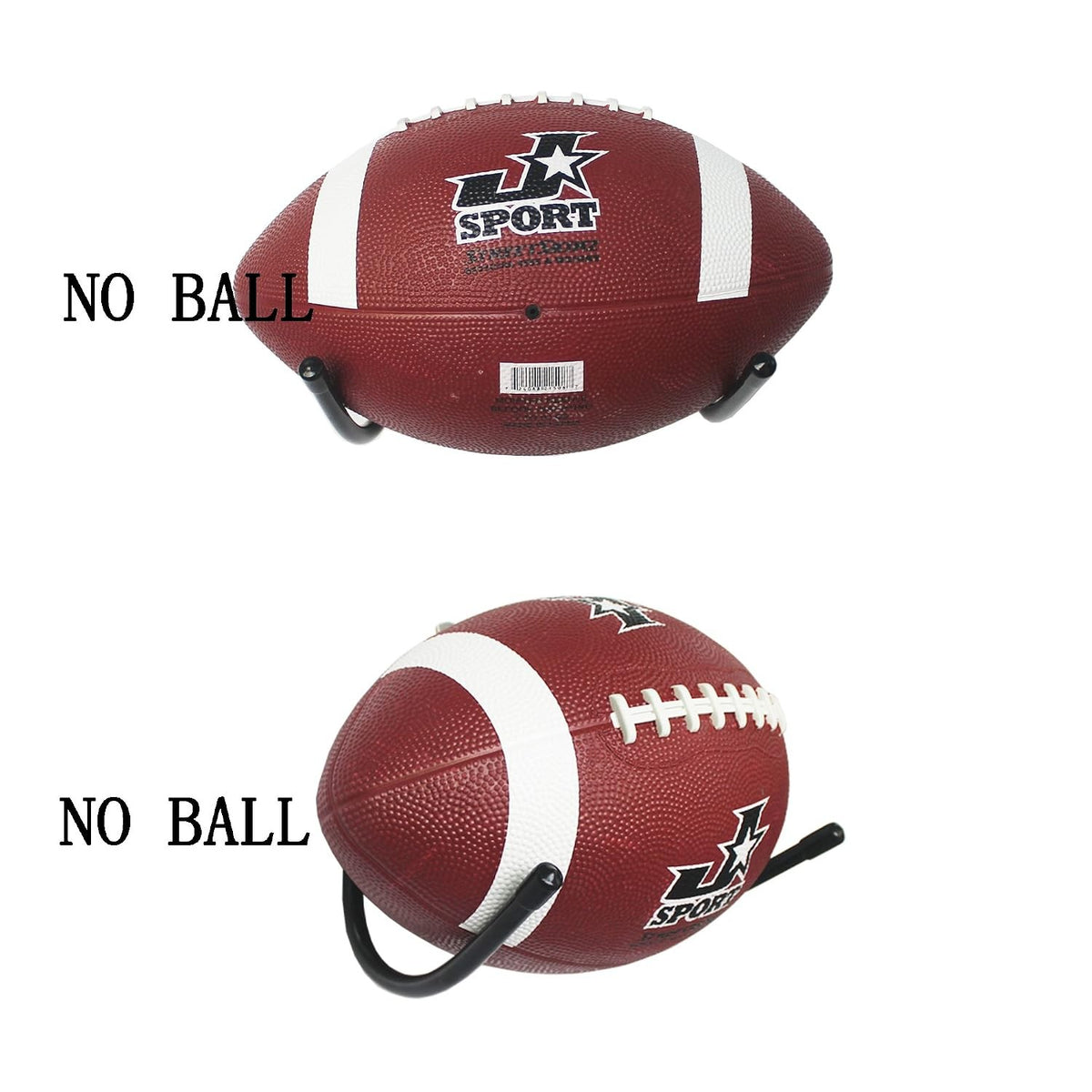 Wall Mount Football Rack Holder Display Storage Case Black Metal
