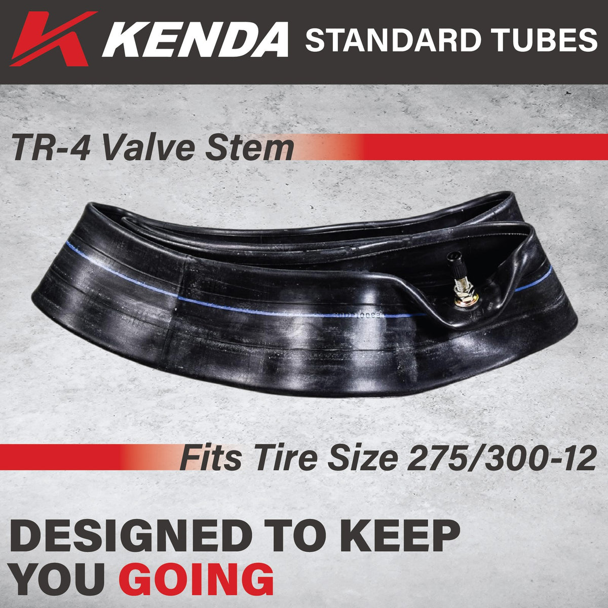 275/300-12 Motorcycle Inner Tube with Straight Valve and Keychain