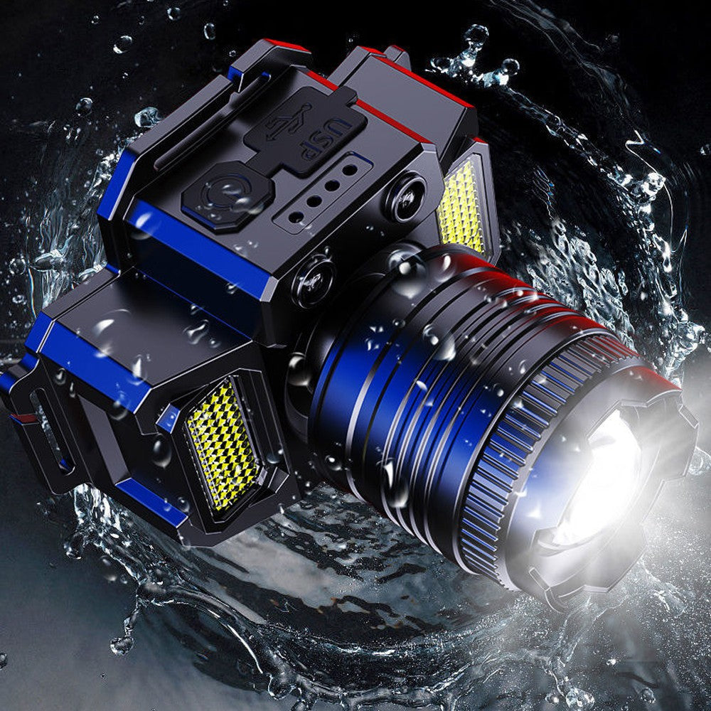 High Brightness Rechargeable LED Headlamp with Adjustable Head Strap
