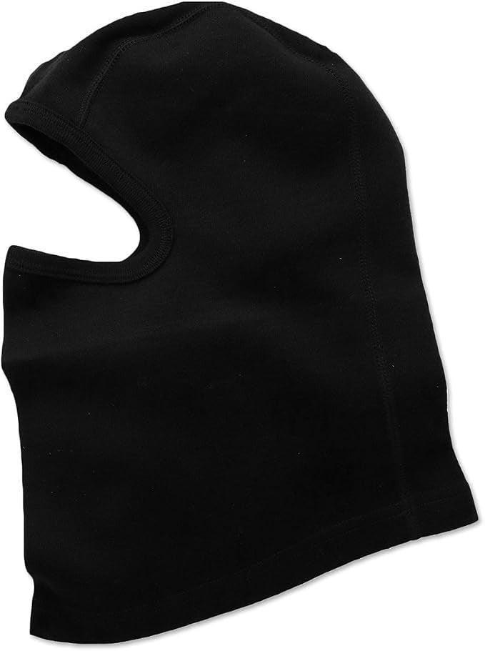 100% Merino Wool Ski Mask Balaclava Face Cover - One Size Black