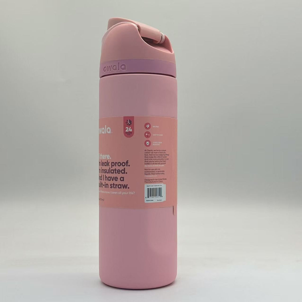 Insulated 24oz Water Bottle with Straw - Leakproof Stainless Steel Sport Mug