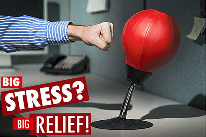 Stress Relief Desktop Punching Ball with Air Pump - Tabletop Boxing Bag