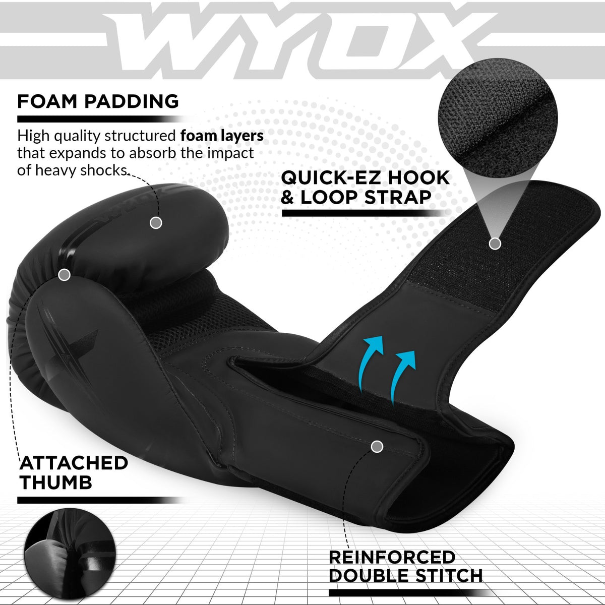 Boxing Gloves & Hand Wraps Set for MMA, Kickboxing & Muay Thai Training