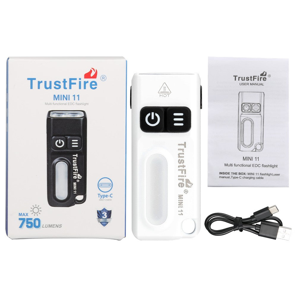 Mini LED Flashlight Rechargeable USB-C Clip Light 750LM for Outdoor & Emergency