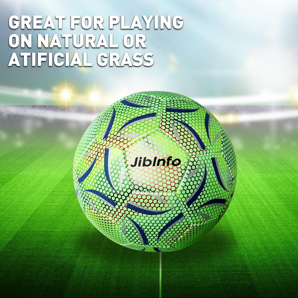 Glow in The Dark Size 4 Soccer Ball - Light Up Luminous Soccer Ball for Indoor & Outdoor Play