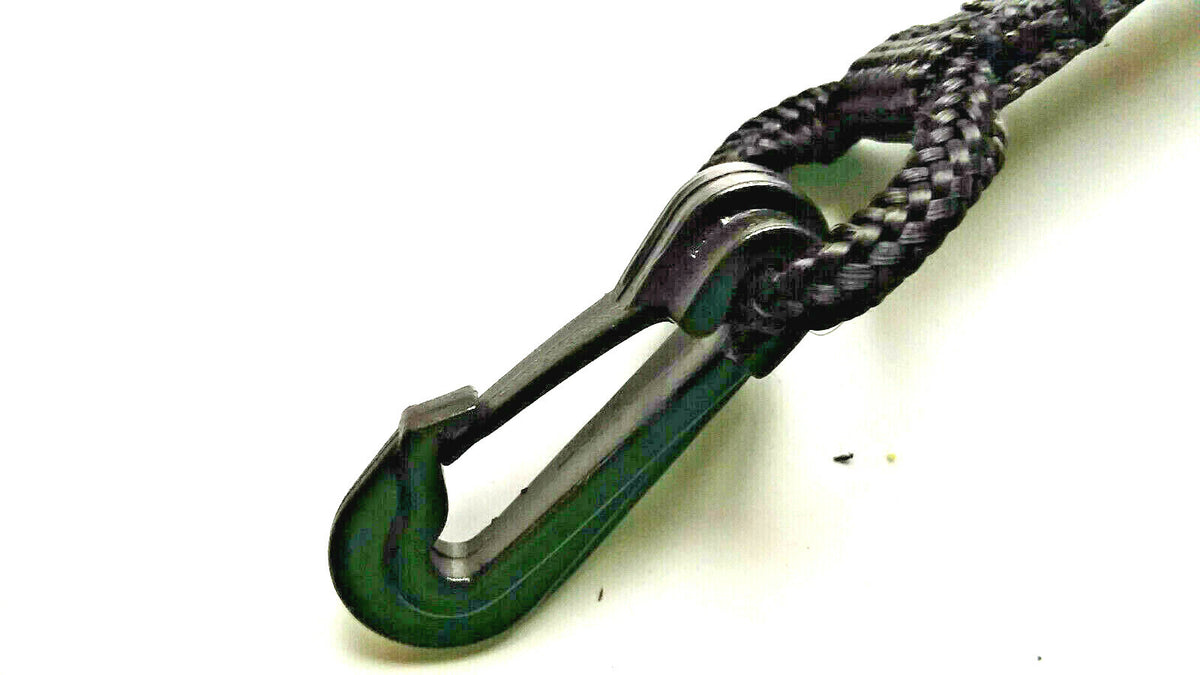 Snowboard Safety Leash Short Snap Quick Release Clip Black