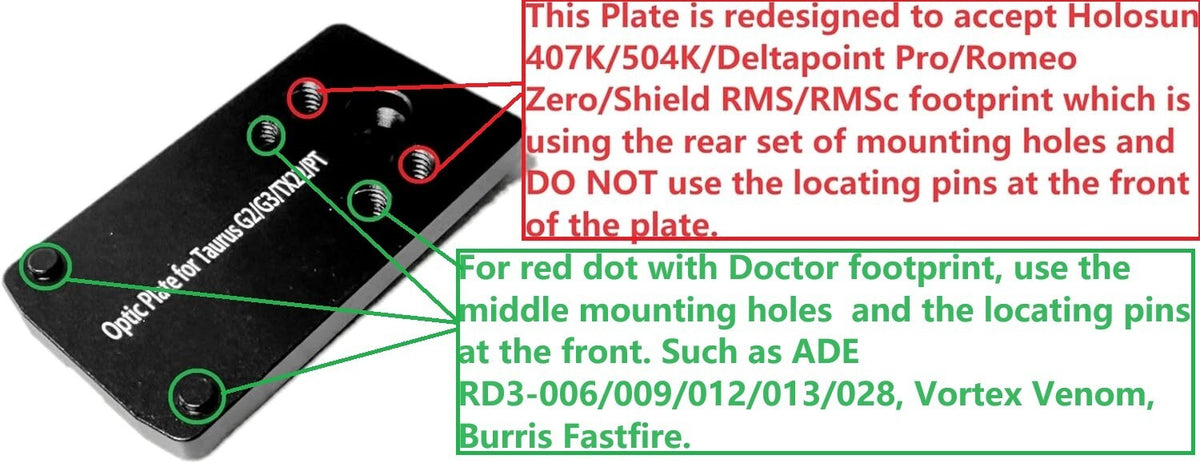 Mount Plate for Taurus Pistols G2 G3 TX22 | Optic Adapter