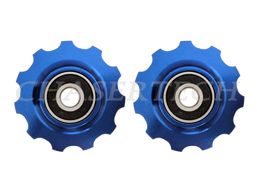 Bike Derailleur Jockey Wheel Set - Shimano 11T Solid Pulley Blue