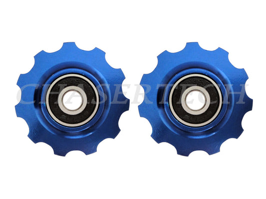 Bike Derailleur Jockey Wheel Set - Shimano 11T Solid Pulley Blue