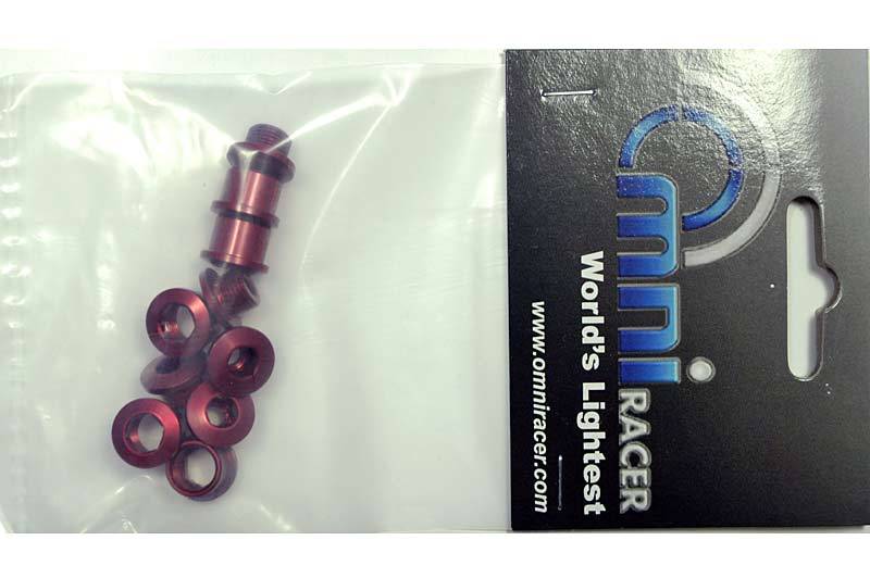 Lightweight Bicycle Chainring Bolts for Dura Ace Ultegra BMX - Red