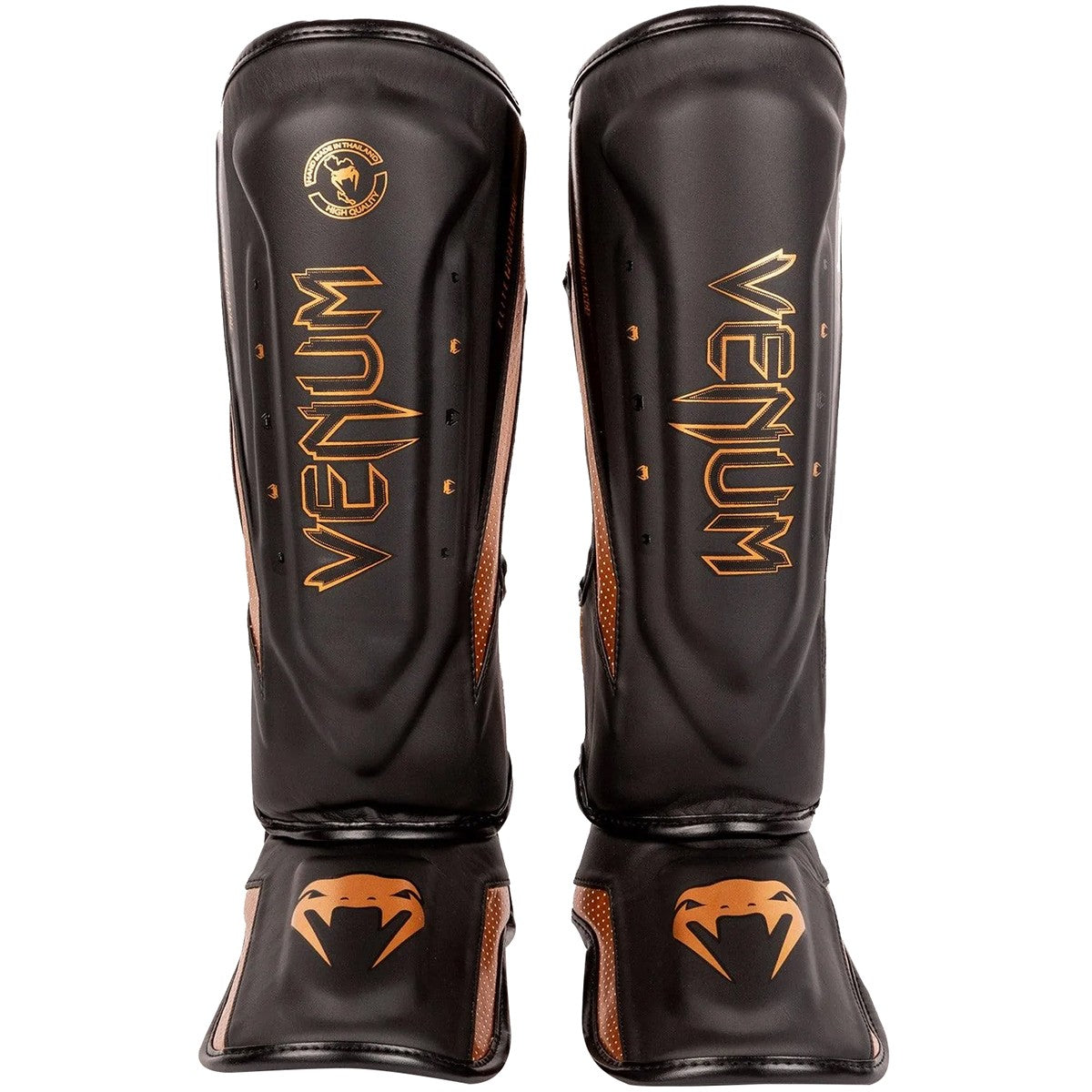 Protective Shin Instep Guards for Boxing MMA Combat Sports - Black Bronze