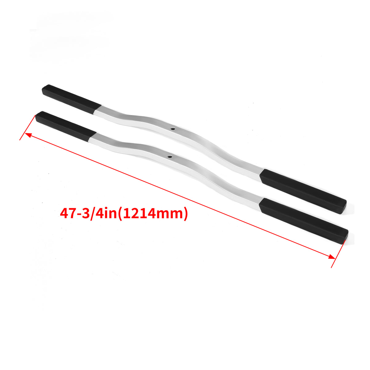 Universal Snowmobile Trailer Ski Tie Down Bars with Black Boots - 2 Pack