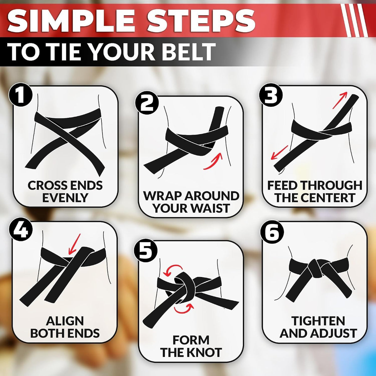 Martial Arts Belt for Women & Men - 86.6" & 104" Judo, Karate, BJJ, Taekwondo