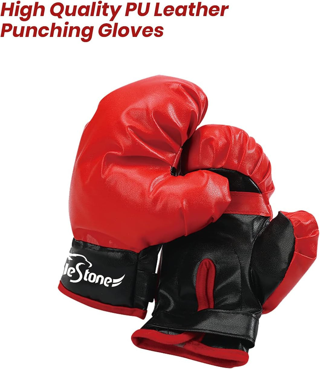 Kids Punching Bag with Gloves - Inflatable Boxing Toy for Boys & Girls