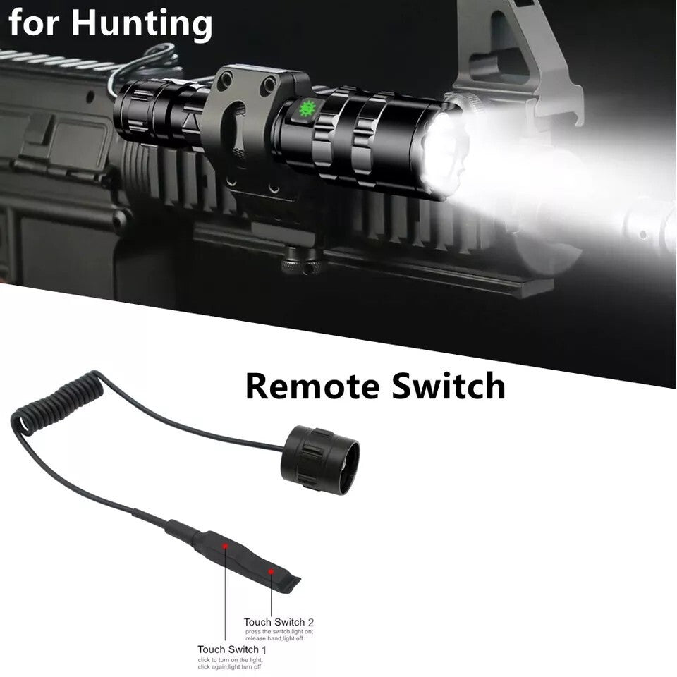 Tactical Waterproof USB Rechargeable Flashlight Kit for Outdoor Hunting Camping