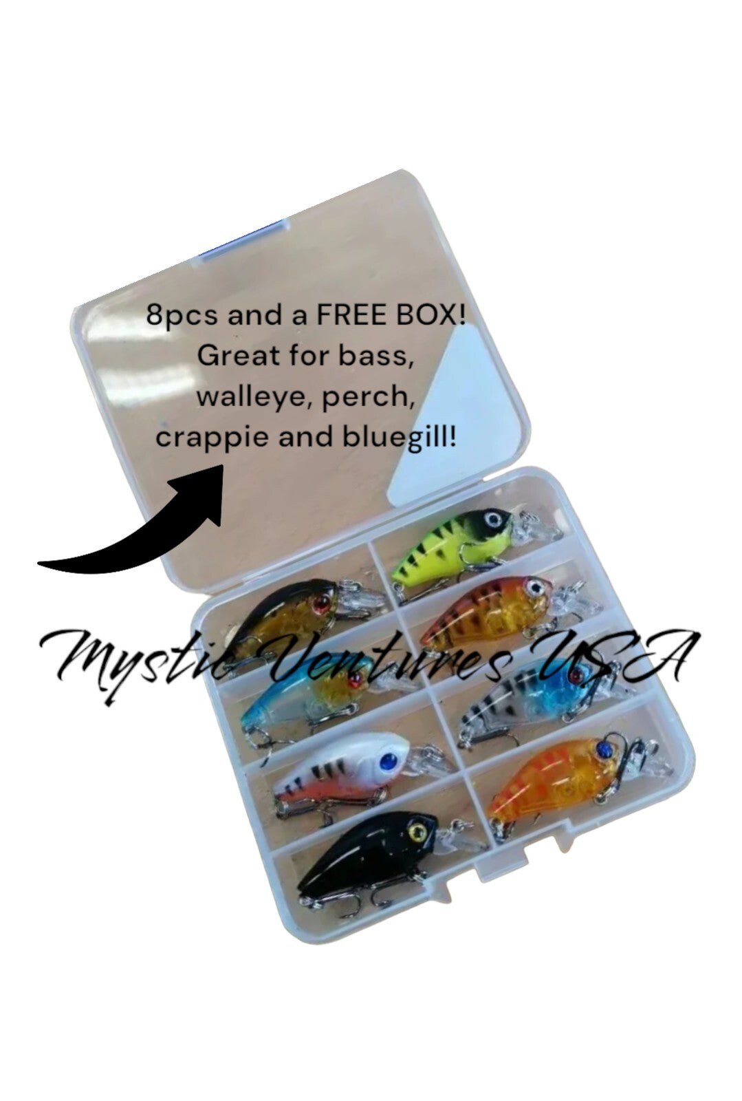8pcs Small Minnow Crankbaits Fishing Lures with Rattles - Hard Bait Treble Hooks