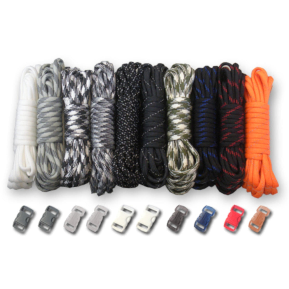 Paracord DIY Bracelet Kit with Buckles - 100 FT Paracord Crafting Set