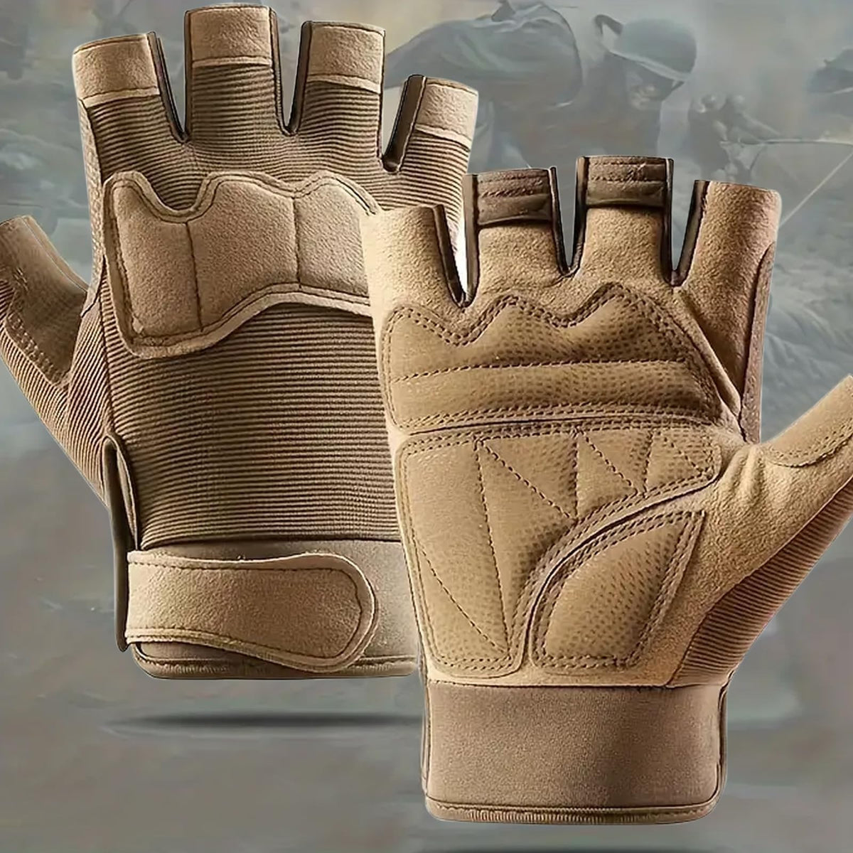 Tactical Half Finger Gloves with Anti-Slip Grip for Outdoor & Sports