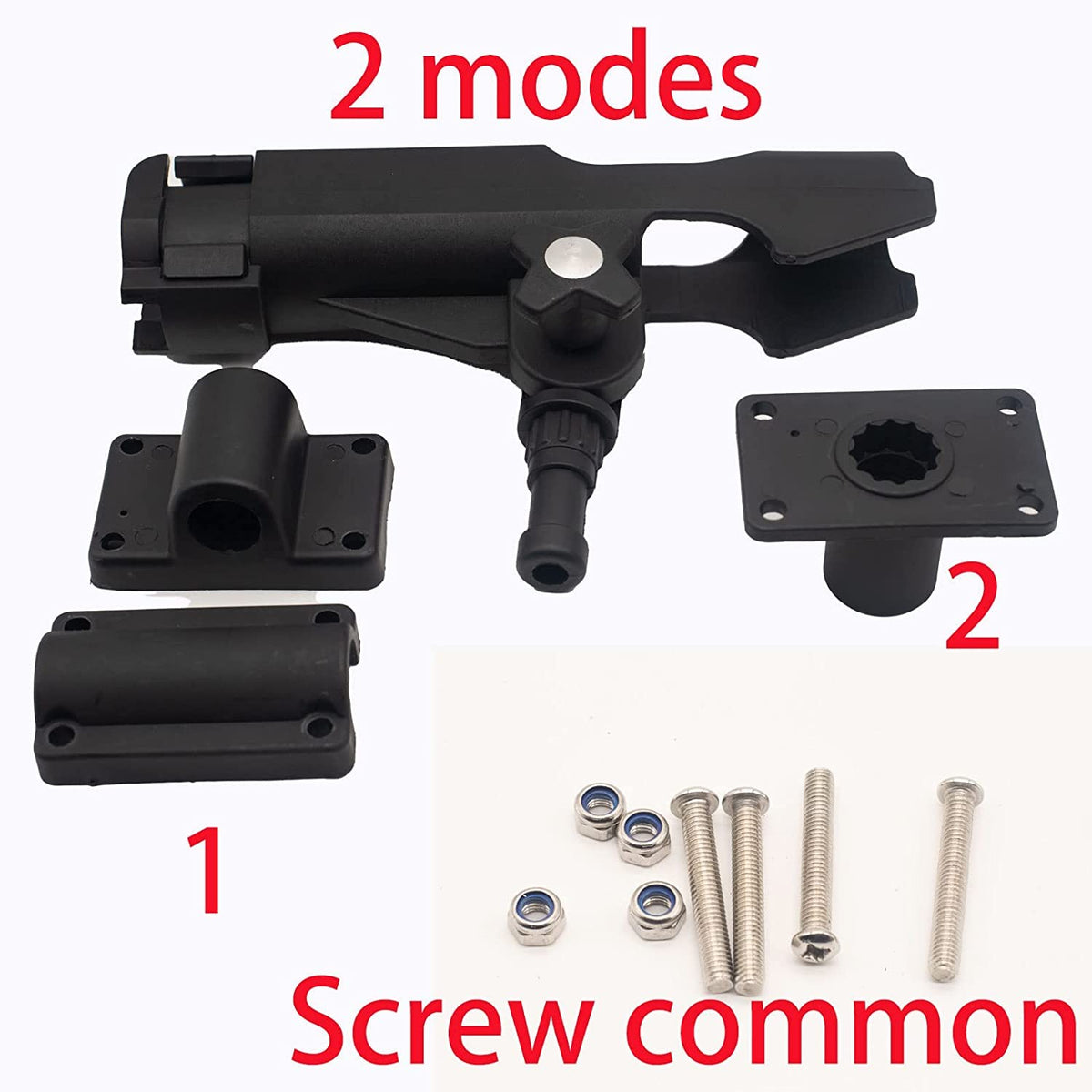 2 Pack Adjustable Boat Fishing Rod Holders for Kayak & Marine Rail Mounts