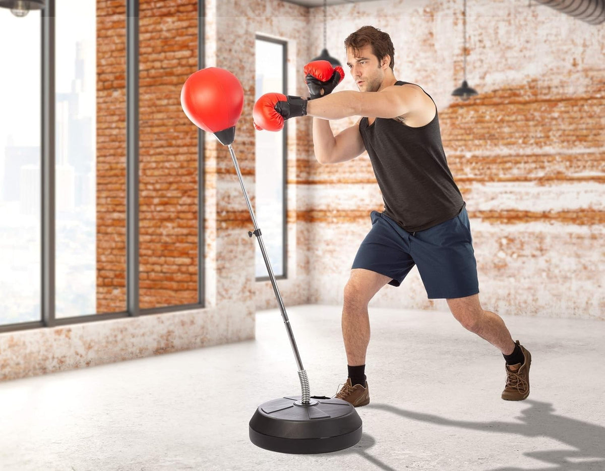 Speed Punching Bag for Reflex & Speed Training - Adjustable Height