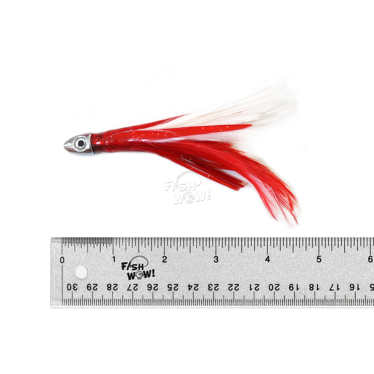 10pcs 4-Inch Chrome Bullet Head Fishing Lures with Feathers for Saltwater Trolling
