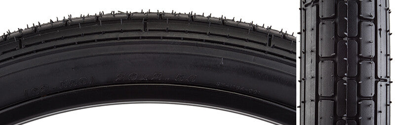 26x2.5 Bicycle Tire - Black Sandy Beach Cruiser Style Wire Bead