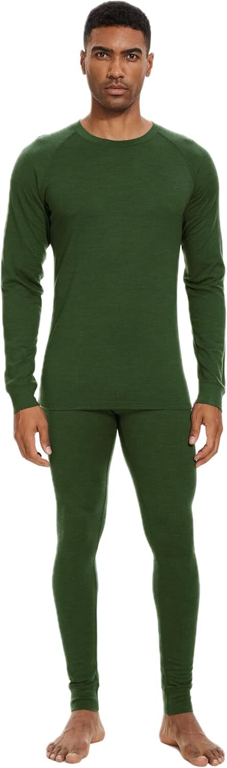 Men's Merino Wool Base Layer Sets for Winter Warmth and Moisture Wicking