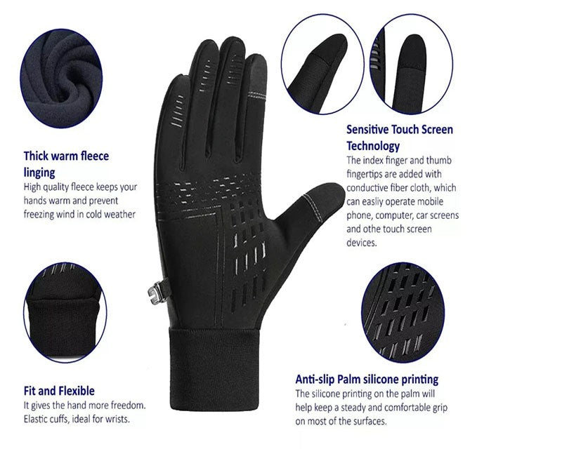 Waterproof Winter Gloves with Touch Screen Compatibility for Men and Women - Insulated Cold Weather Gloves