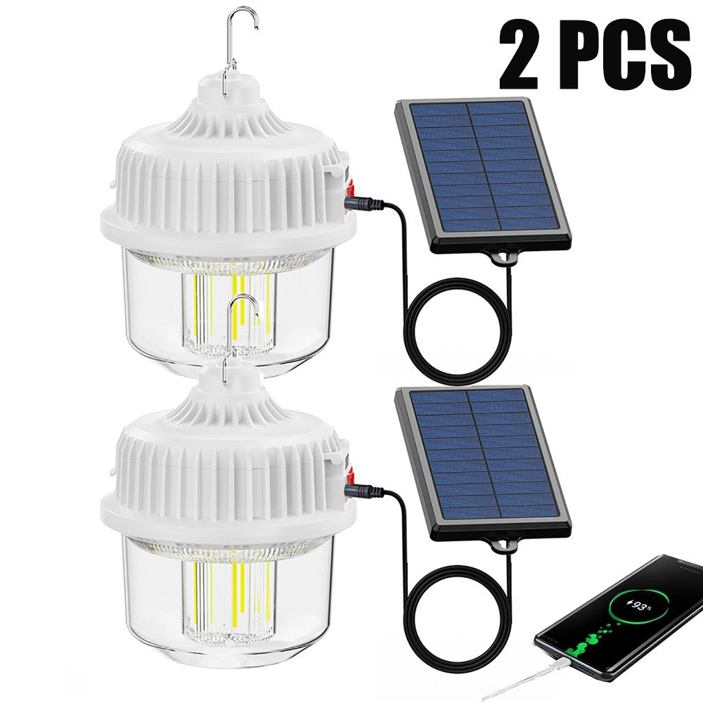Solar Portable Rechargeable LED Camping Lantern with USB Charger - All Variants
