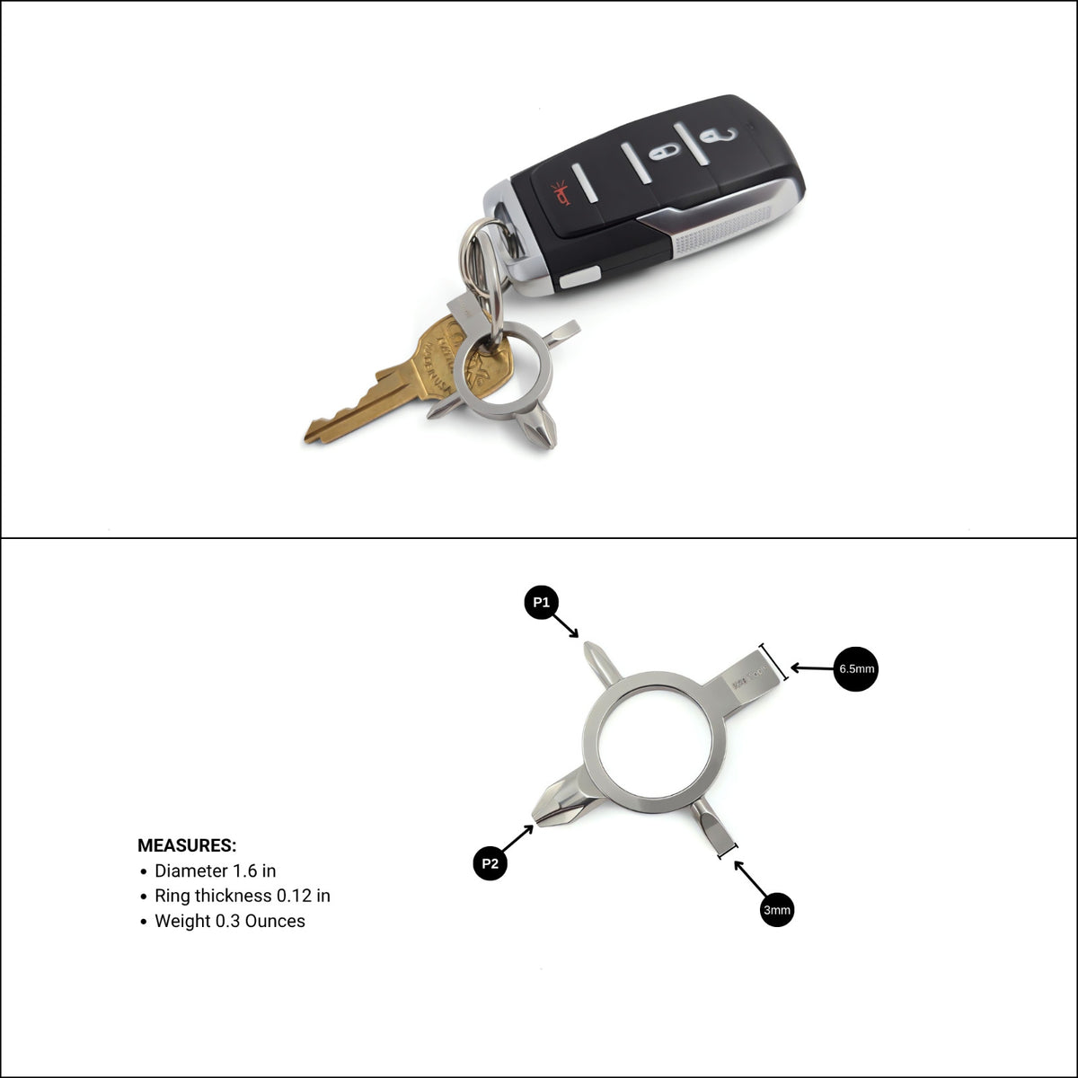 Mini Keychain Screwdriver Set with Phillips and Flat Head - Portable EDC Tool