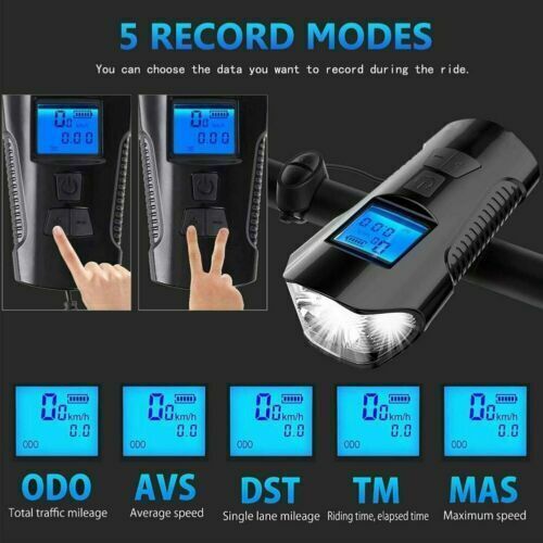 Super Bright USB Rechargeable Waterproof Bicycle Front Headlight with 6 Modes