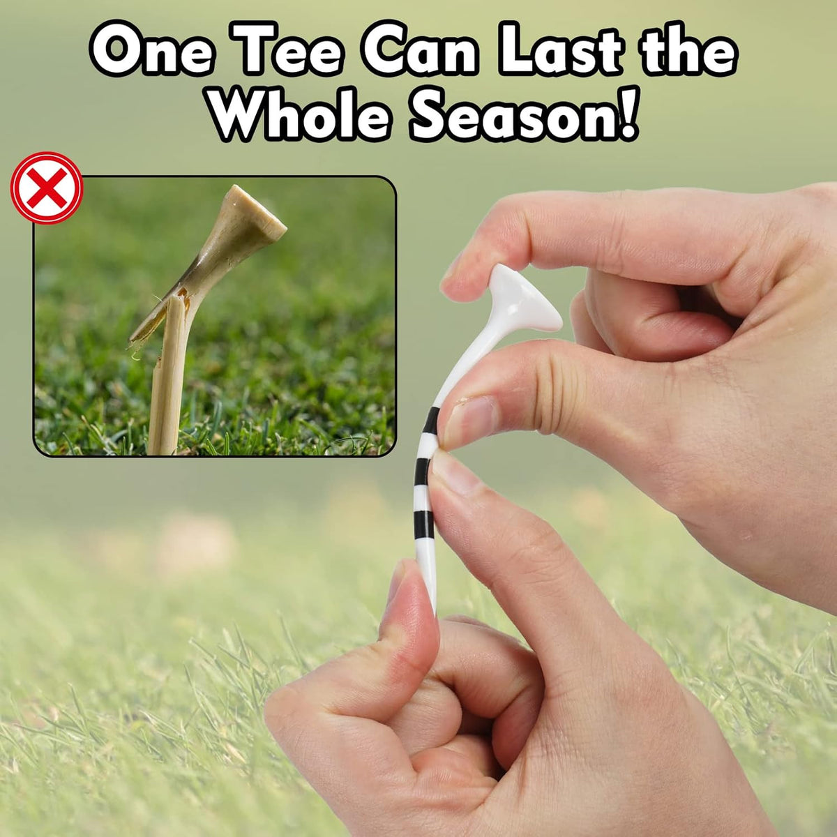 Unbreakable Plastic Golf Tees 3 1/4-Inch Pack of 50 with Big Cup Design