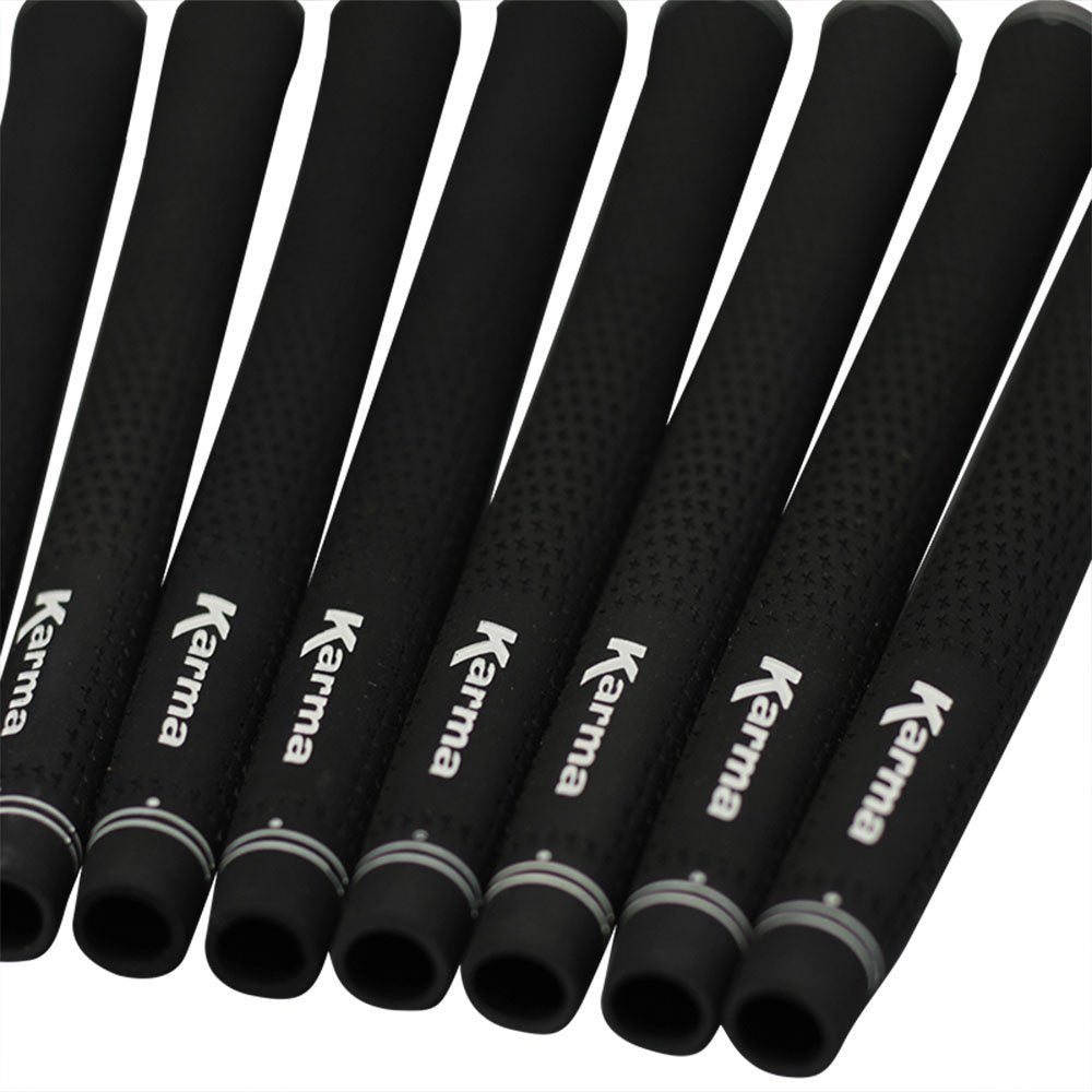 Golf Grip Kit with 8 Jumbo Black Rubber Grips Tape & Clamp - Easy Installation