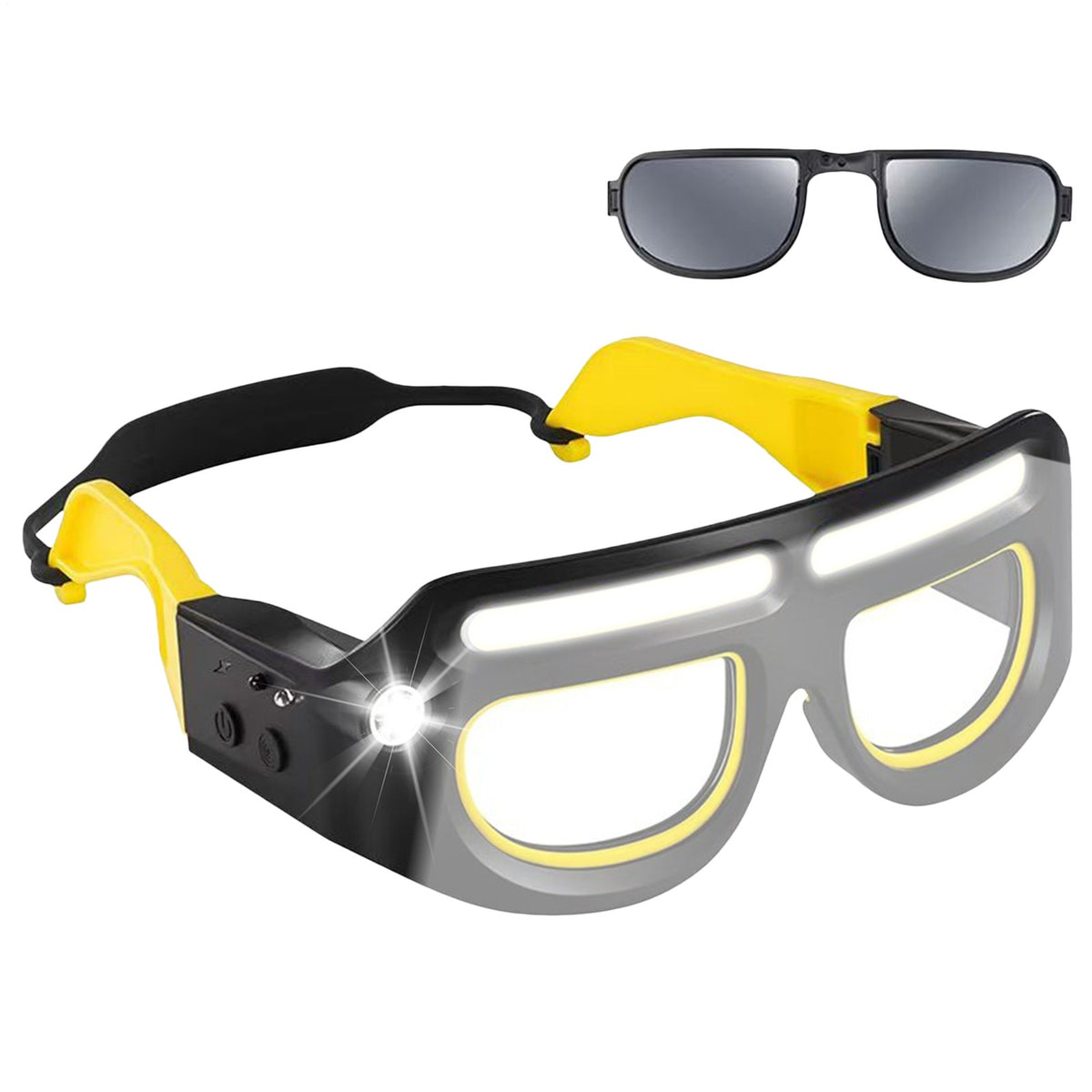 LED Safety Glasses with 5 Light Modes for Cycling Work and Outdoor Use