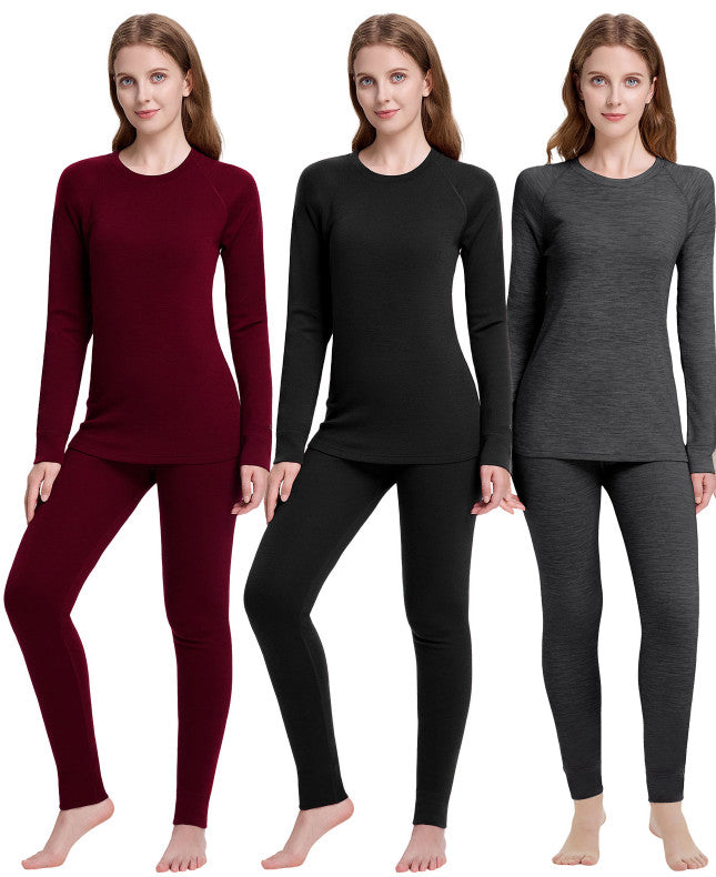 Women’s Merino Wool Base Layer Set Thermal Underwear Ski Cold Weather