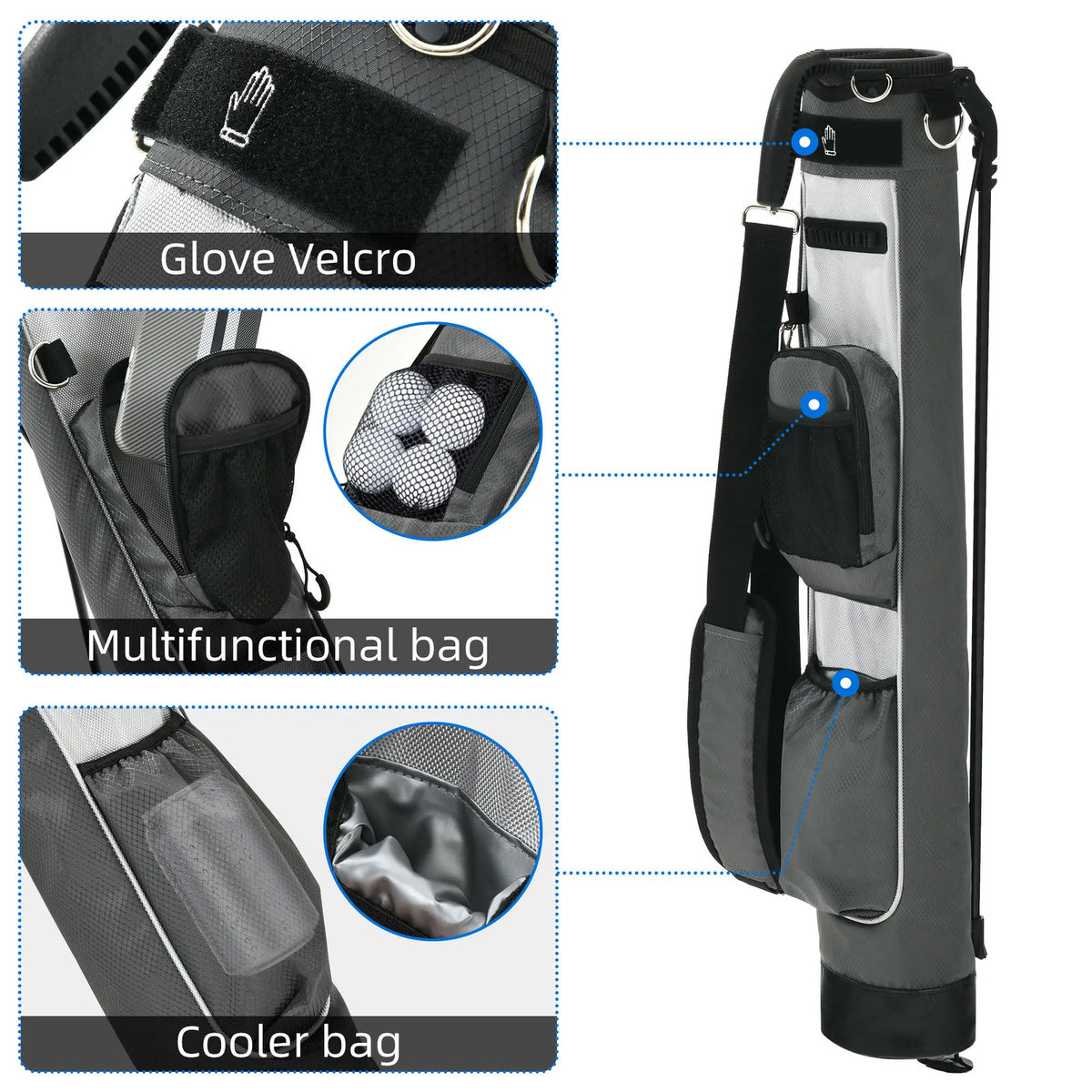 Lightweight Golf Stand Bag with Cooler Pocket, Easy Carry & No-Slip Stand