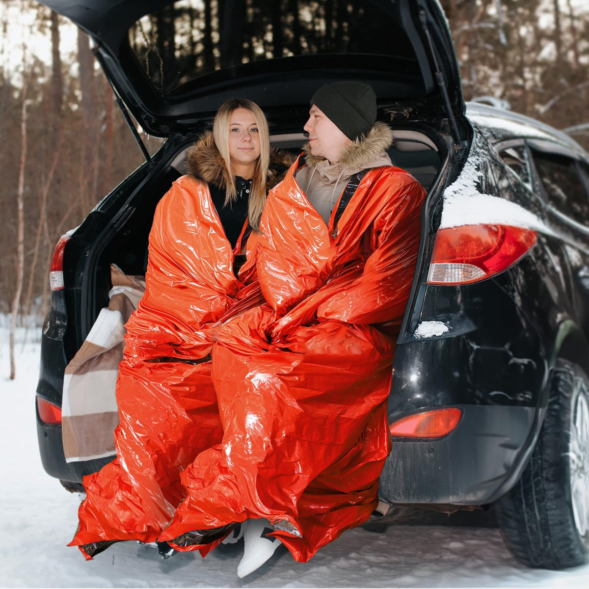 6 Pack Emergency Survival Sleeping Bags with Whistles - Thermal Bivy Sack Blanket
