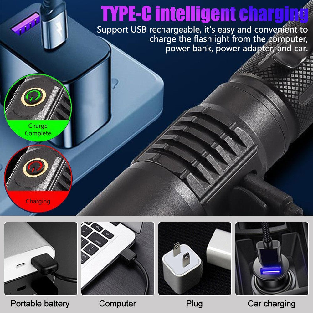 30W UV Black Light Flashlight for Pet Stain Detection - USB Rechargeable