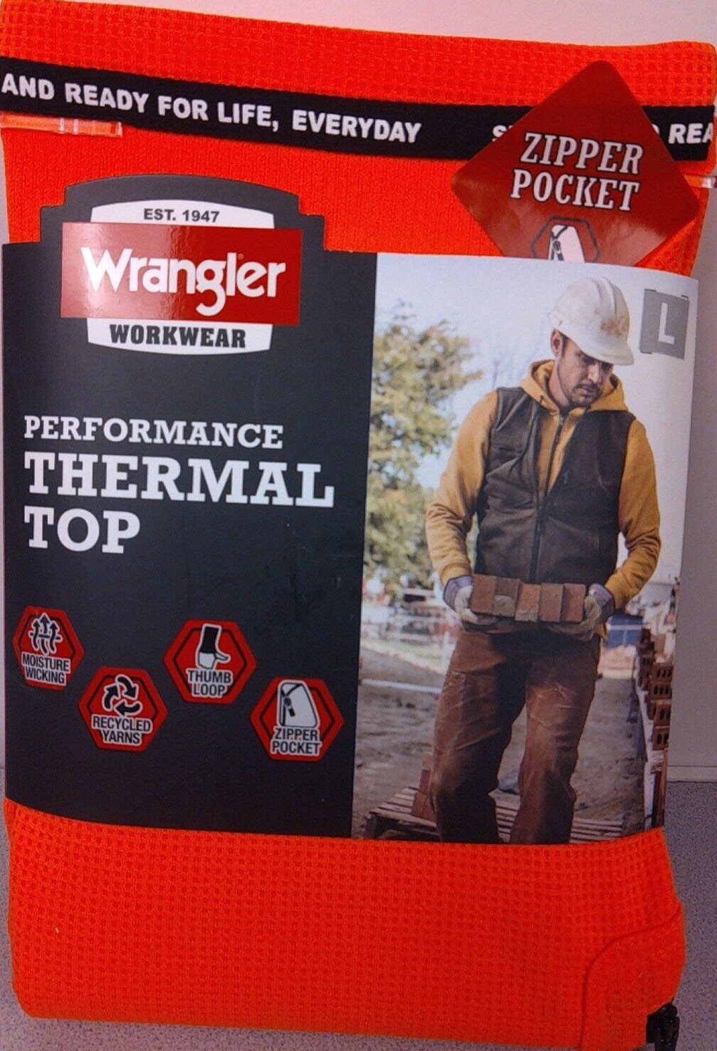 Wrangler Performance Thermal Top Size L Orange Workwear
